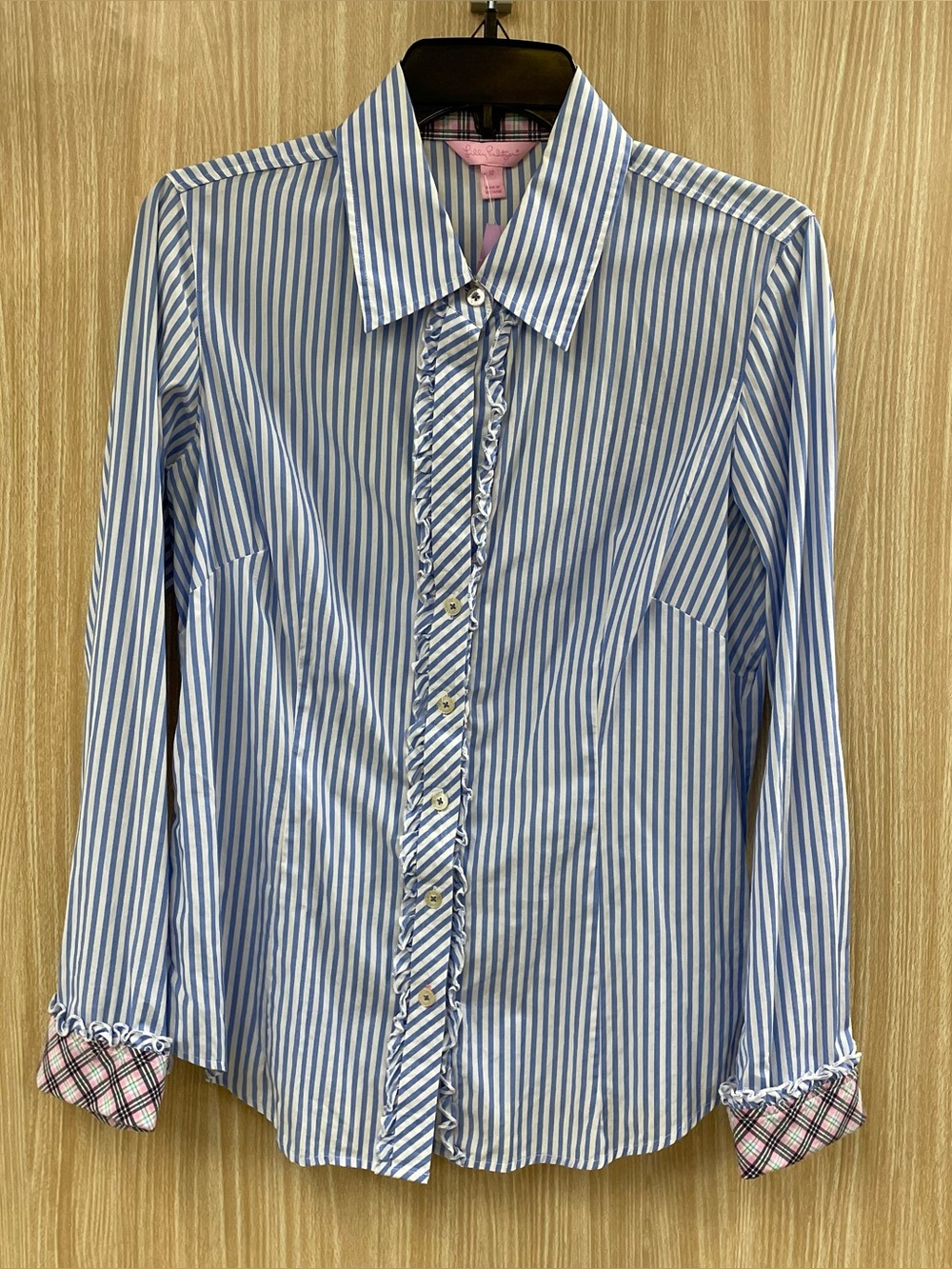 Lilly Pulitzer White Pinstripe top size 10